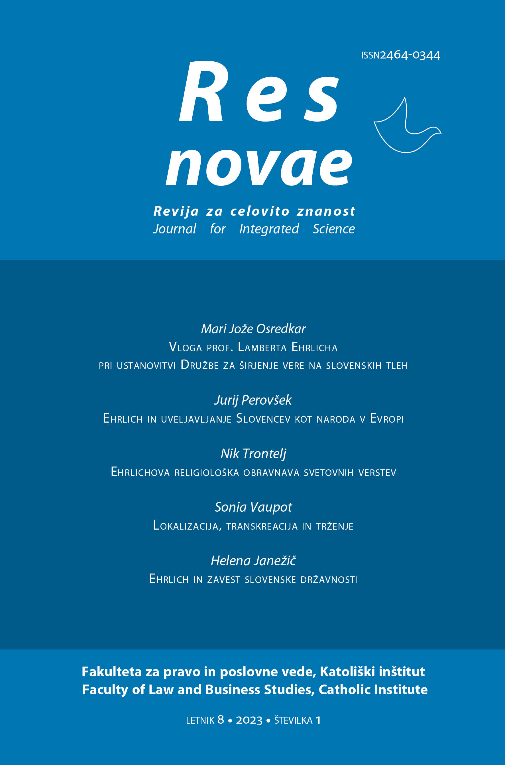 Ehrlich and the Consciousness of Slovenian Statehood